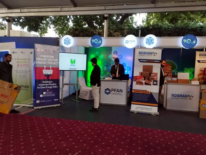 Exhibition stalls with LED TVs